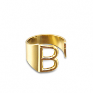 Stainless steel rings letter B Gold