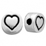 DQ European metal letterbead heart Antique Silver (nickel free)