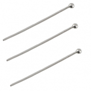 DQ European metal headpin with ball 25mm Antique Silver (nickel free)