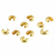 DQ European metal brass crimp covers 5mm Gold (nickel free)