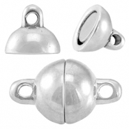 DQ metal magnetic clasp ball 8mm Antique silver (nickel free)
