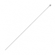 DQ European metal headpins with ball 50mm Antique Silver (nickel free)