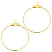 DQ metal creole earrings charms 30mm Gold (nickel free)