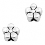 DQ European metal beads flower 4mm Antique Silver (nickel free)