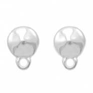 DQ metal findings earpin round with loop Antique Silver (nickel free)