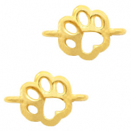 DQ European metal charms connector dog paw Gold (nickel free)
