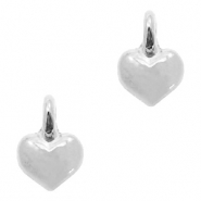 DQ European metal charms heart Antique Silver (nickel free)