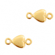 DQ European metal charms connector heart Gold (nickel free)