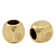 DQ European metal beads cube Antique Bronze  (nickel free)