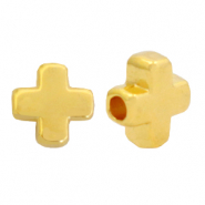 DQ European metal beads cross Gold (nickel free)
