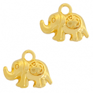 DQ European metal charms elephant & Ohm Gold (nickel free)