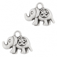 DQ European metal charms elephant & Ohm Antique Silver (nickel free)