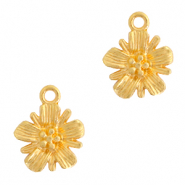 DQ European metal charms flower Gold (nickel free)