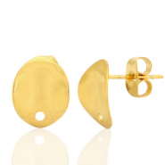Stainless steel earrings/earpin oval with eye Gold