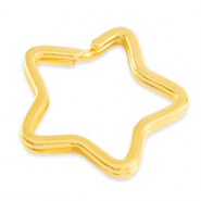 DQ European metal findings key chain star Gold (nickel free)