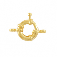 DQ European metal findings bolt ring clasp 11mm with loops Gold (nickel free)