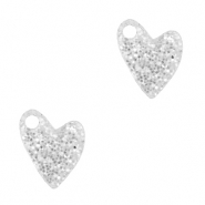 Plexx charms heart glitter Silver
