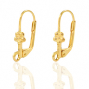 DQ European metal findings closable earrings flower Gold (nickel free)