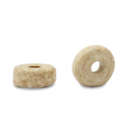 DQ greek ceramic beads disc 6mm Sand Beige
