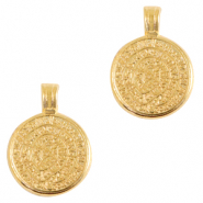DQ European metal charms disc of Festos 16mm Gold (nickel free)