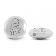 DQ European metal beads mother Antique Silver (nickel free)