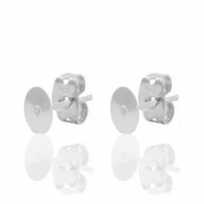 DQ European metal findings earpins 4mm Antique Silver (nickel free)