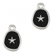 DQ European metal charms starfish Antique Silver-Black (nickel free)