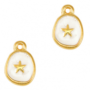 DQ European metal charms starfish Gold-Pearl White (nickel free)