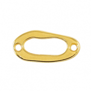 DQ European metal charms connector oval Gold (nickel free)