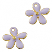 DQ European metal charms flower Gold-Purple (nickel free)