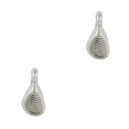 DQ European metal charms shell Antique Silver (nickel free)