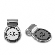 DQ European metal sliders wave Antique Silver (nickel free)