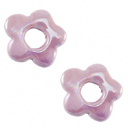 DQ greek ceramic beads flower Lavender Purple