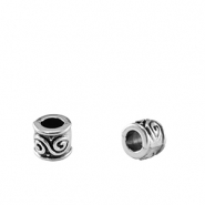 DQ European metal beads tubes Antique Silver (nickel free)