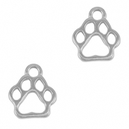 DQ European metal charms dog paw Antique Silver (nickel free)