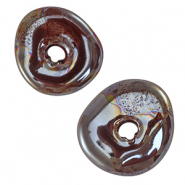 DQ greek ceramic beads donut Dark Brick Brown