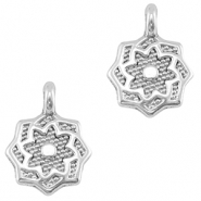 DQ European metal charms Flower Antique Silver (nickel free)