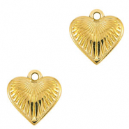 DQ European metal charms heart Gold (nickel free)