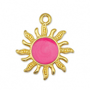 DQ European metal charms sun Pearl Pink-Gold (nickel free)