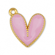 DQ European metal charms heart Light Pink-Gold (nickel free)