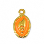 DQ European metal charms shell Orange-Gold (nickel free)