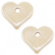 DQ greek ceramic beads Heart Off White