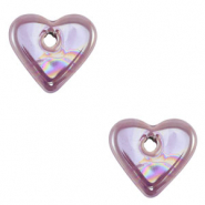DQ greek ceramic beads Heart Purple