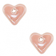 DQ greek ceramic beads Heart Peach