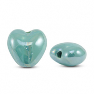 DQ greek ceramic beads Heart Turquoise