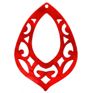 Resin pendants baroque drop Chilli Red