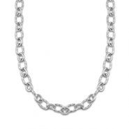Stainless steel necklaces chain link twisted Silver