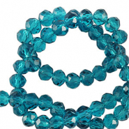 Top faceted beads 6x4mm disc Pacific Blue