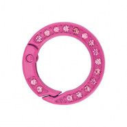 Colourful jewellery findings key chain ring Magenta Pink
