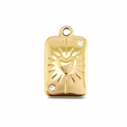 BY31® Stainless steel charms card heart Gold